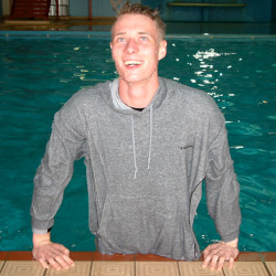 sweatshirt swimming fully clothed