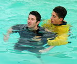 RESCUES, CASUALTY, CONSCIOUS, TOW, 2 APPROACH
Approach the casualty from behind and pick up wth approriate tow 6